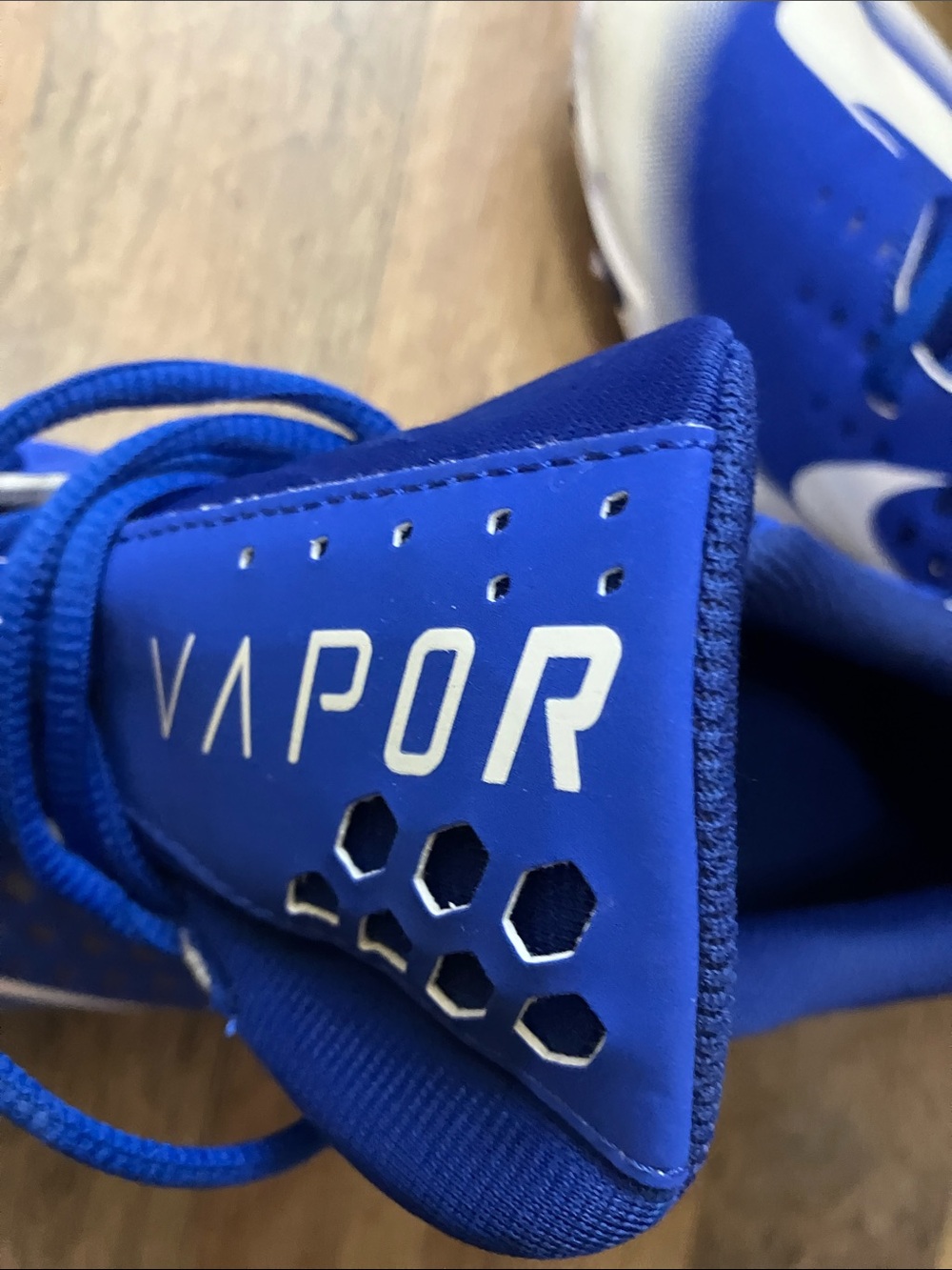 Nike Vapor Adult Blue and White Athletic Cleats - Picture 3 of 8